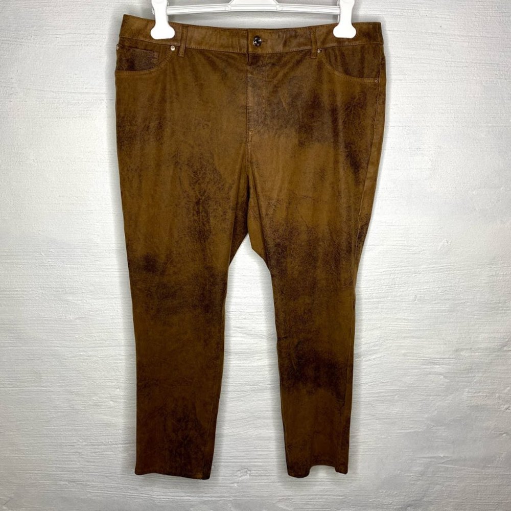 Chicos pants jeggings leather look size 3